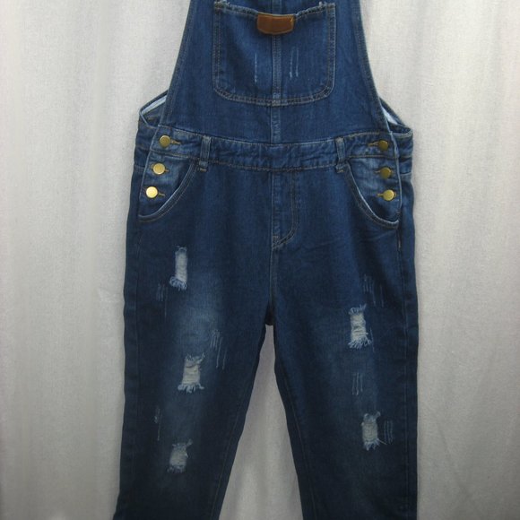NWT Ava Costume Denim Overalls-Destroyed-SZ Small - Picture 3 of 15